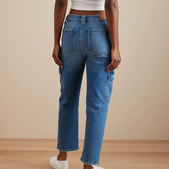 Y2K American Eagle High Waist Ankle Cargo Jeans 6 Short - Picture 2 of 8